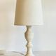 Vintage White-Cream Lacquered WOOD LAMP