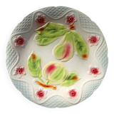 Antique slip plate - pear and apple