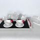 Ceramic tea set by Mas in the Memphis Milano style, 1980s, Set of 7