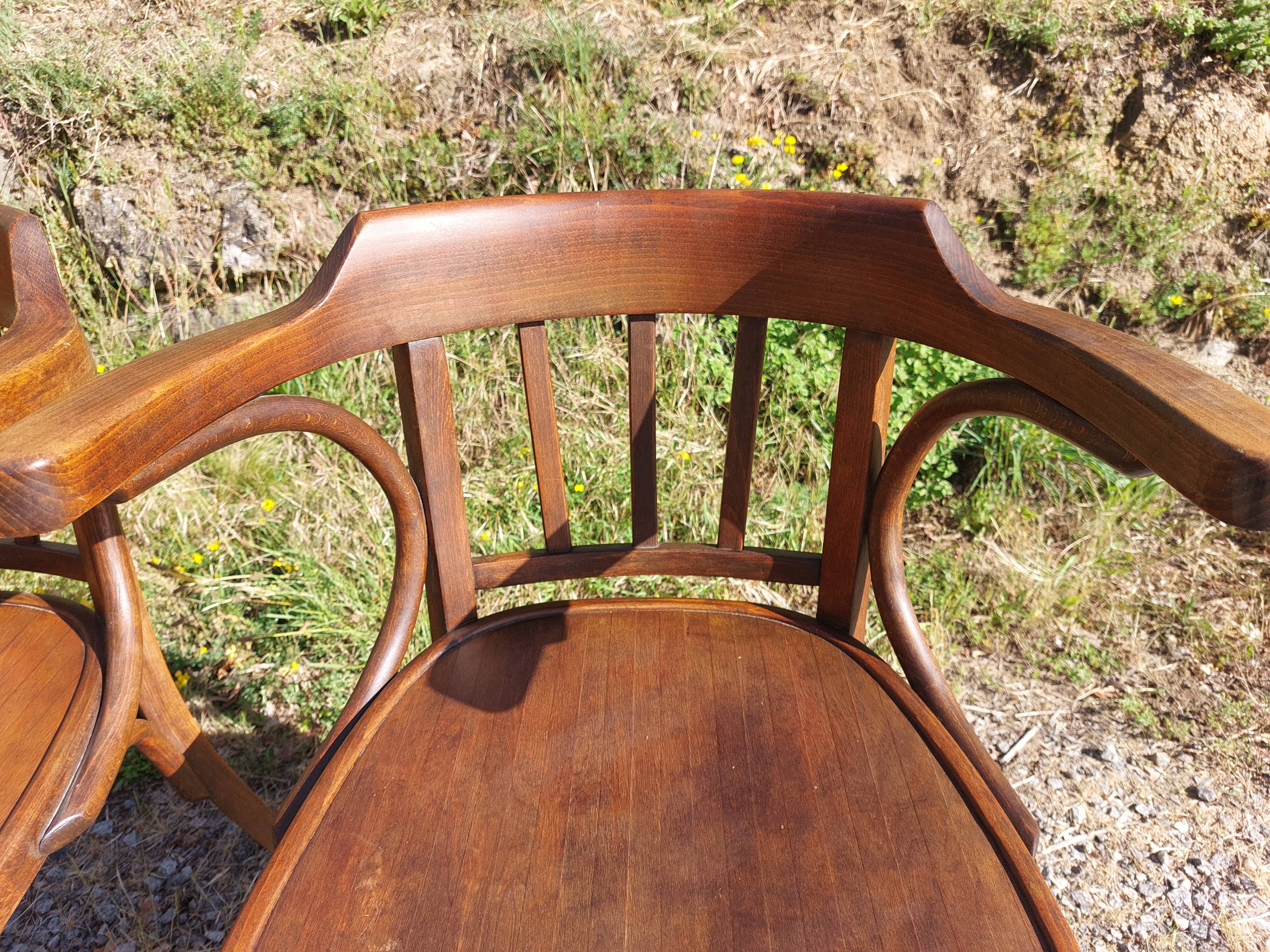 4 fauteuils Baumann en bois courbé