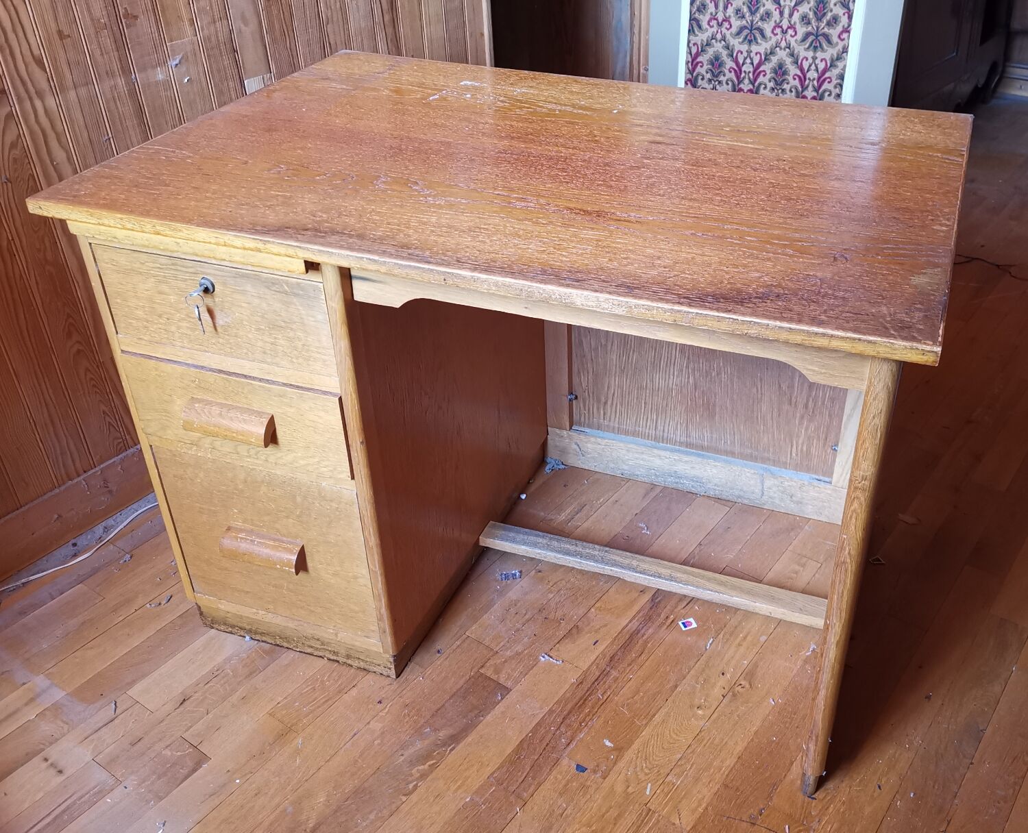 Wooden desk from the 1950s administration type