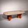 Exquisite blue Brazilian marble tabletop with hand-inlaid wood