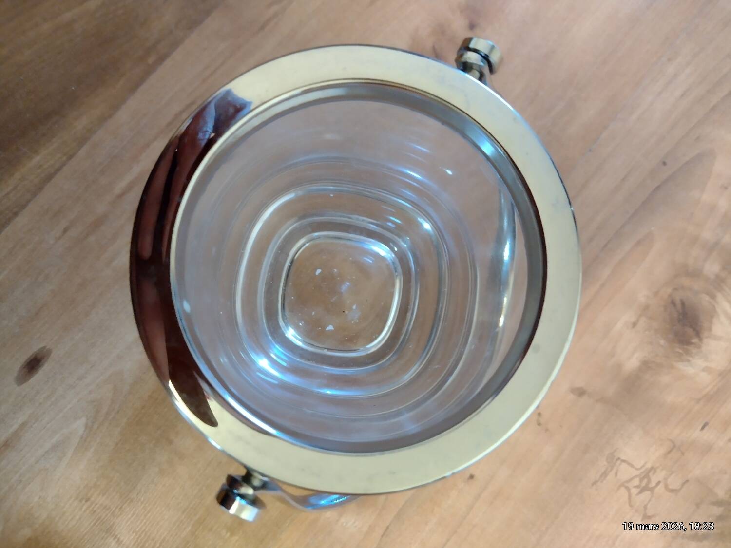 Vintage crystal ice bucket from Sèvres.