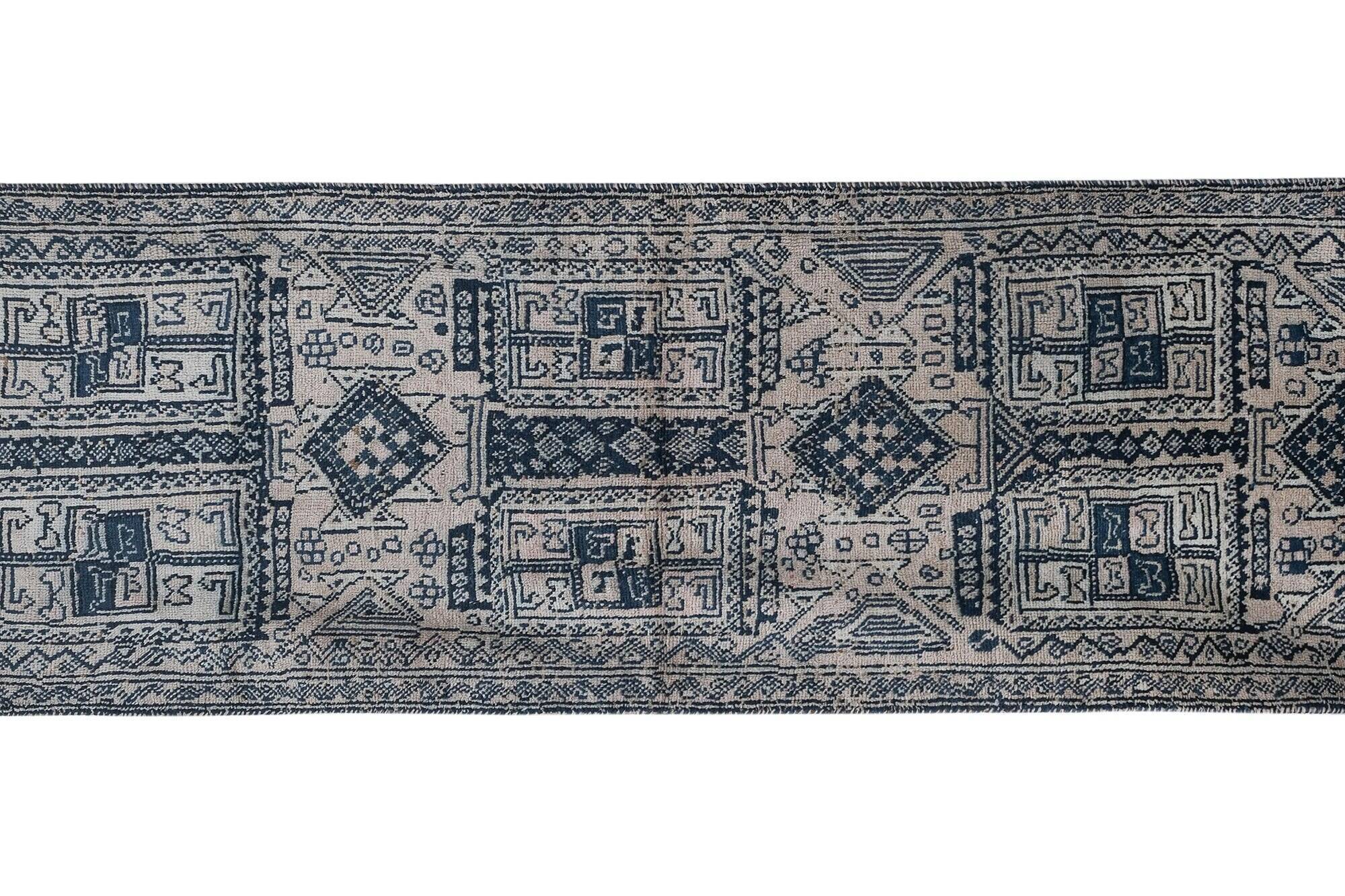 Vintage Turkish hallway rug 110x318 cm