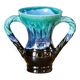 Ancient amphora vase in turquoise glazed stoneware.