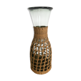 Natural rattan hooped carafe