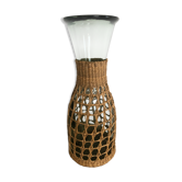 Natural rattan hooped carafe