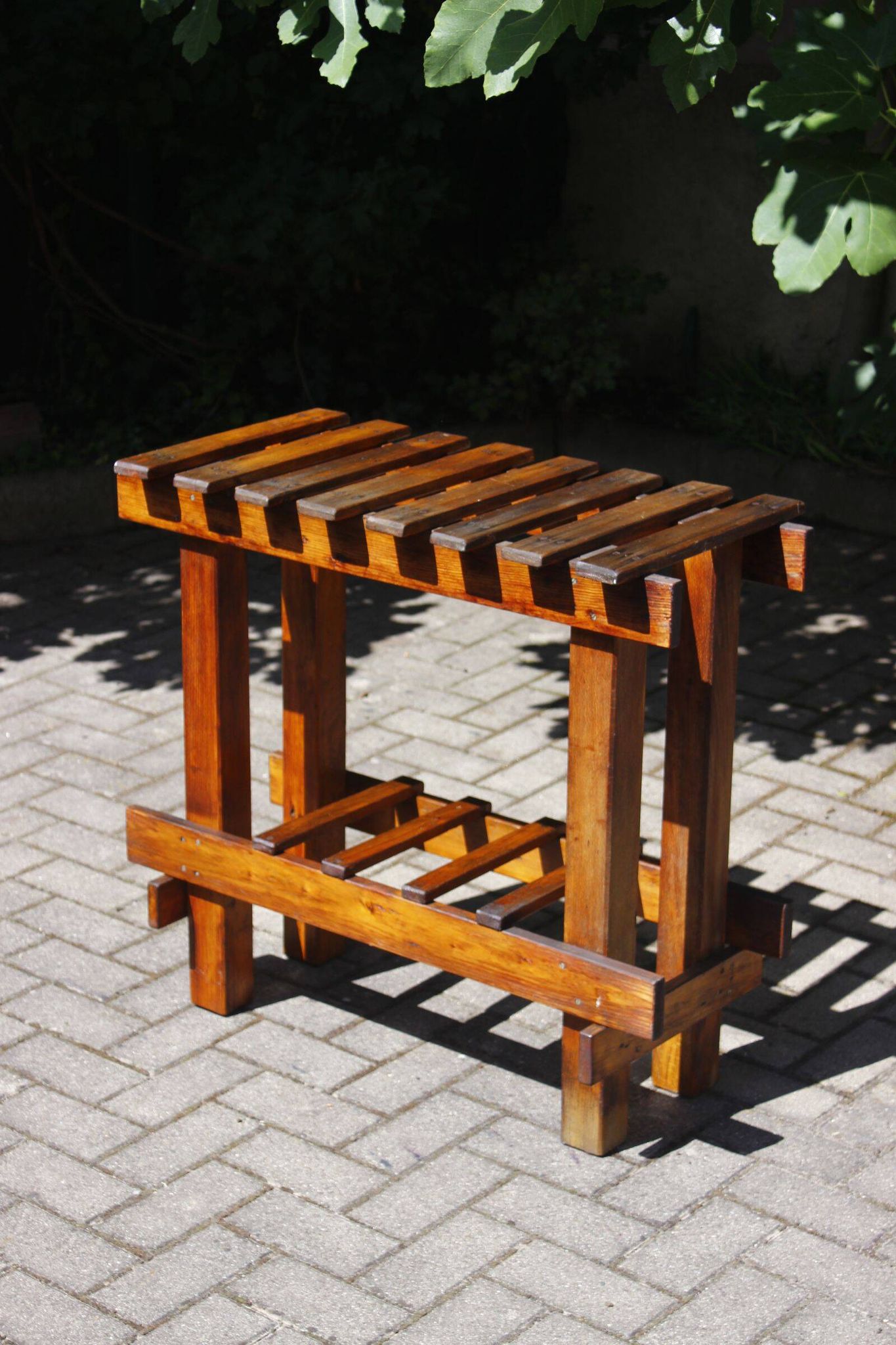 Old farmhouse console table made of solid wood.