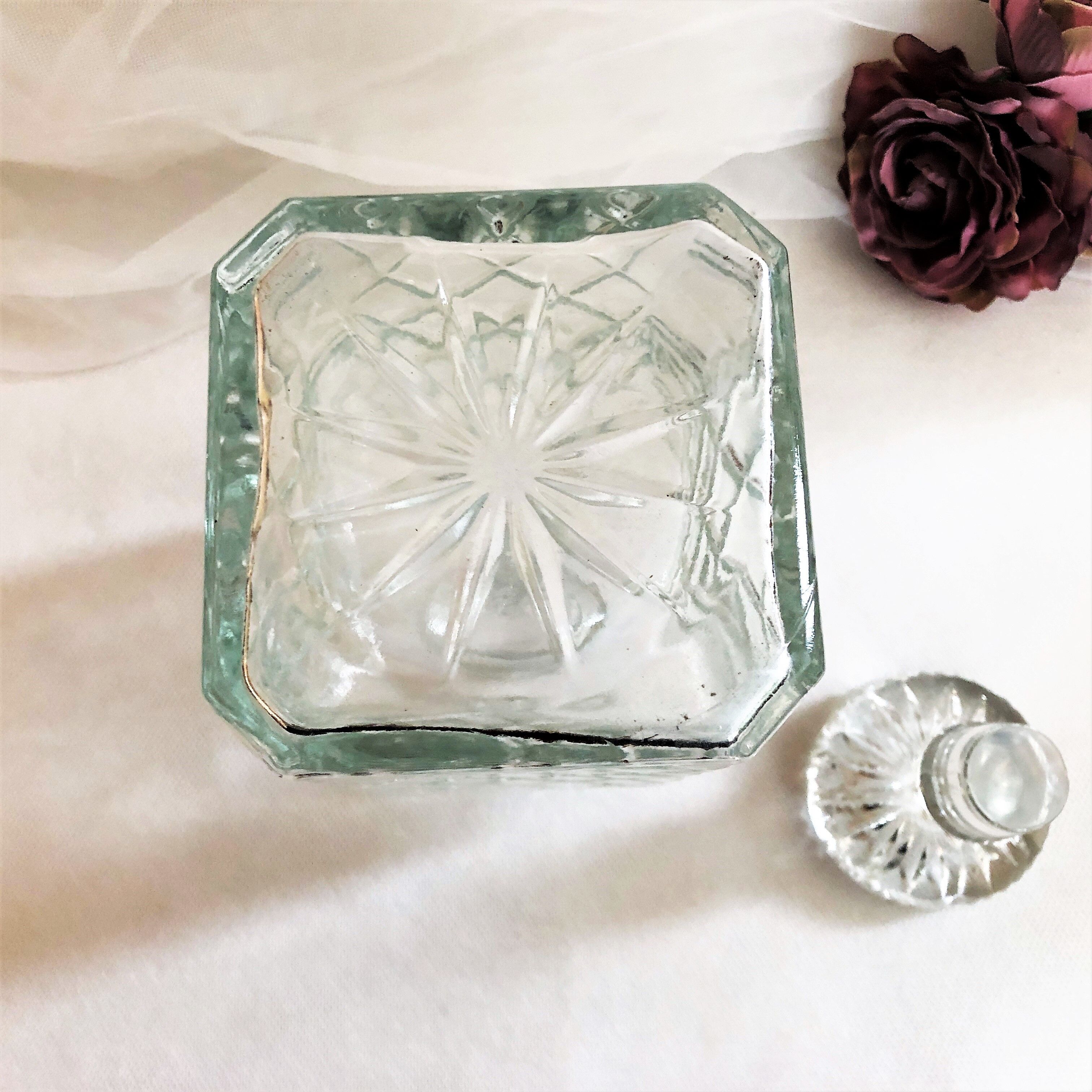 Old whisky or decant decanter textured crystal souflé in vintage checkerboard