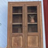Armoire parisienne ancienne vaisselier bibliothèque en bois massif brut