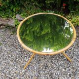 Rattan coffee table mirror