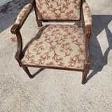 Fauteuil Louis XVI en noyer du XIXème siecle