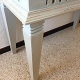 Beautiful console in gray-green patinated wood