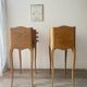 Paire de chevets en chêne - style Louis XV rustique- bois blond brut