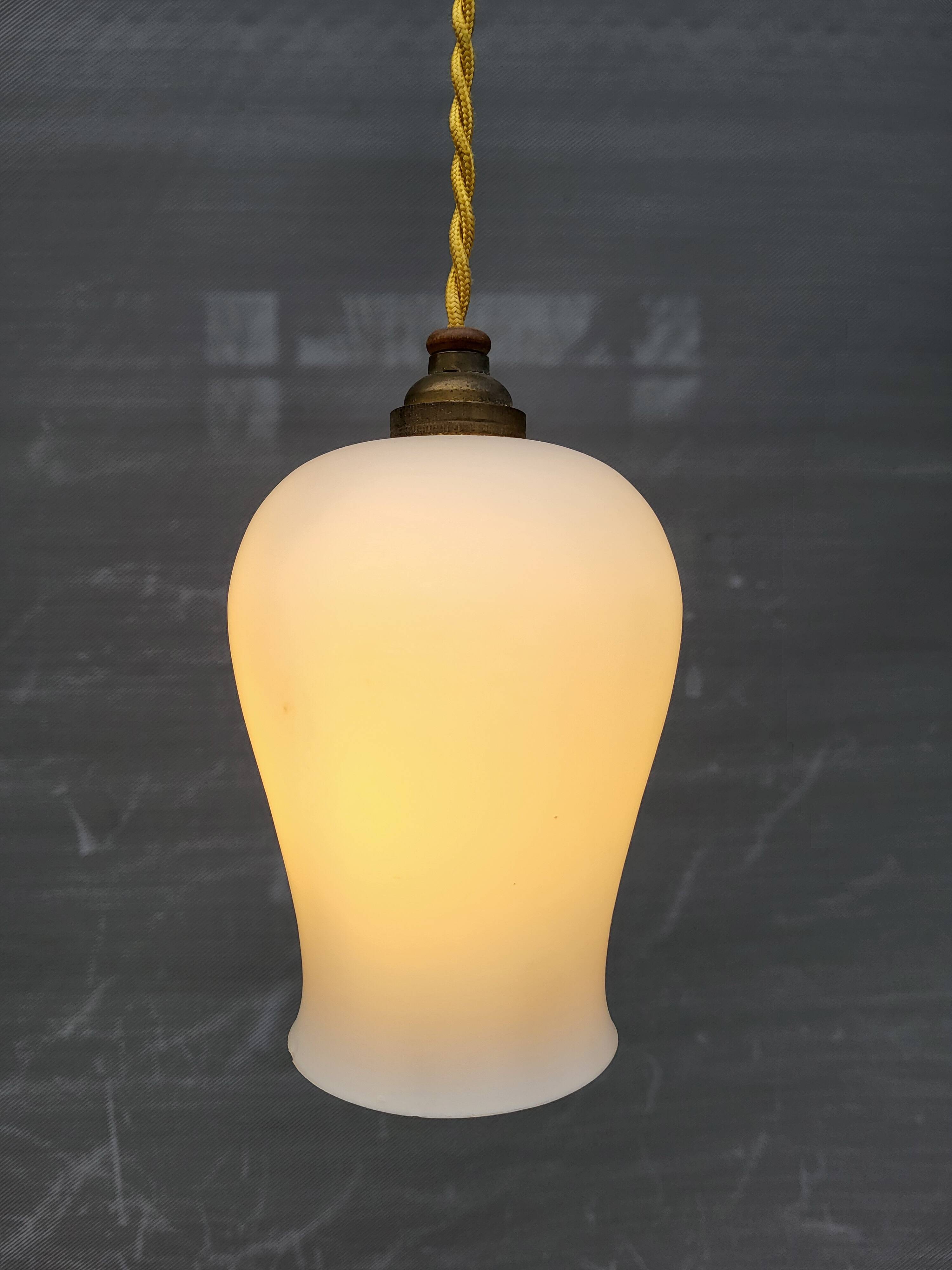 Opaline glass tulip pendant light