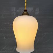 Opaline glass tulip pendant light