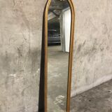 Fitted gilded wood Louis XVI mirror, 113x27cm