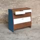 Furniture shoes, teak revamps white blue