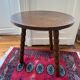 Tripod side table in wood - brutalist style
