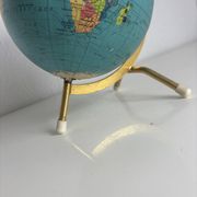 Globe terrestre vintage 1967 mappemonde dorée tripode Taride - 23 cm