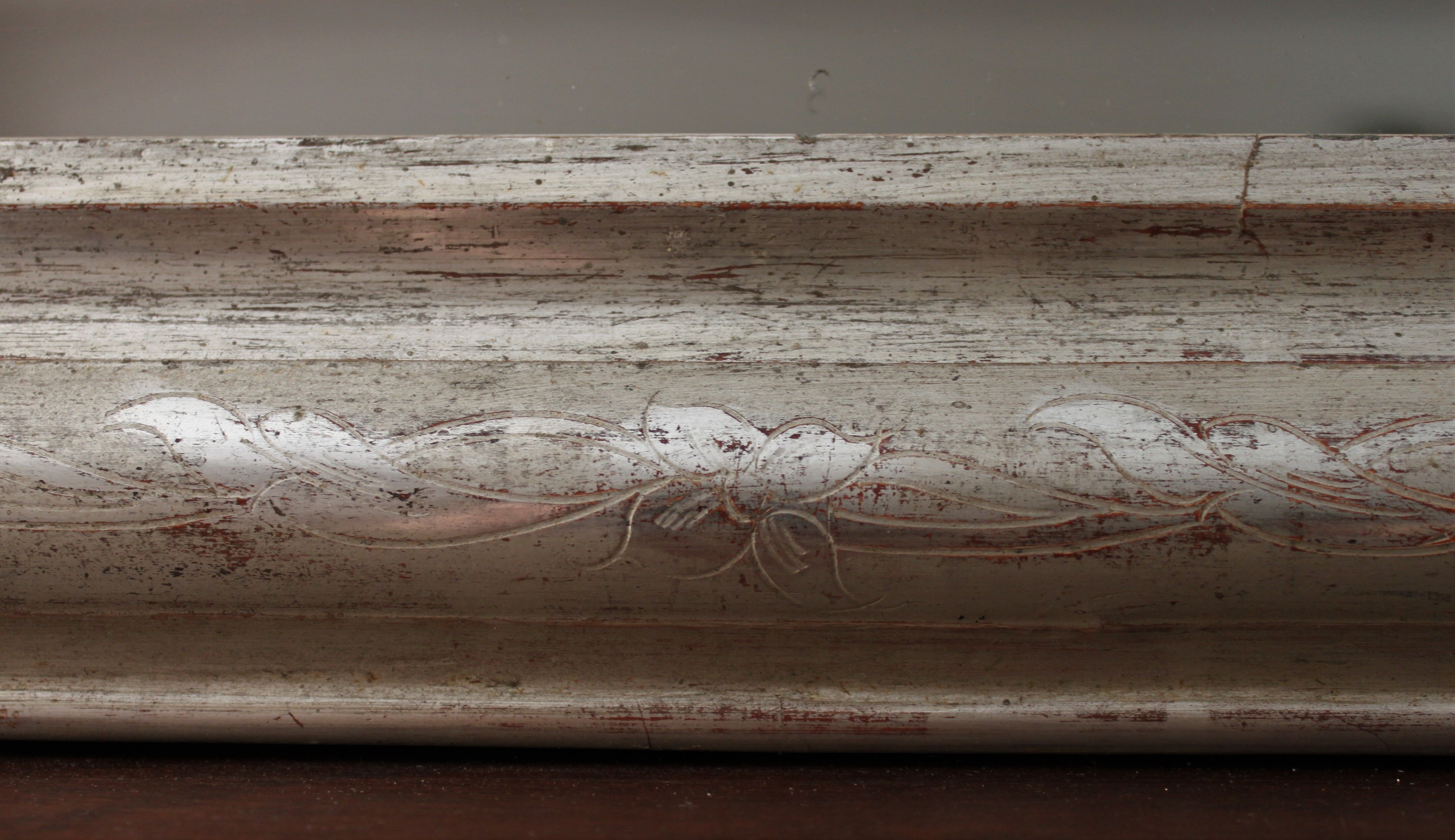 Louis Philipe silver mirror - Large vintage mirror. 71x114cm