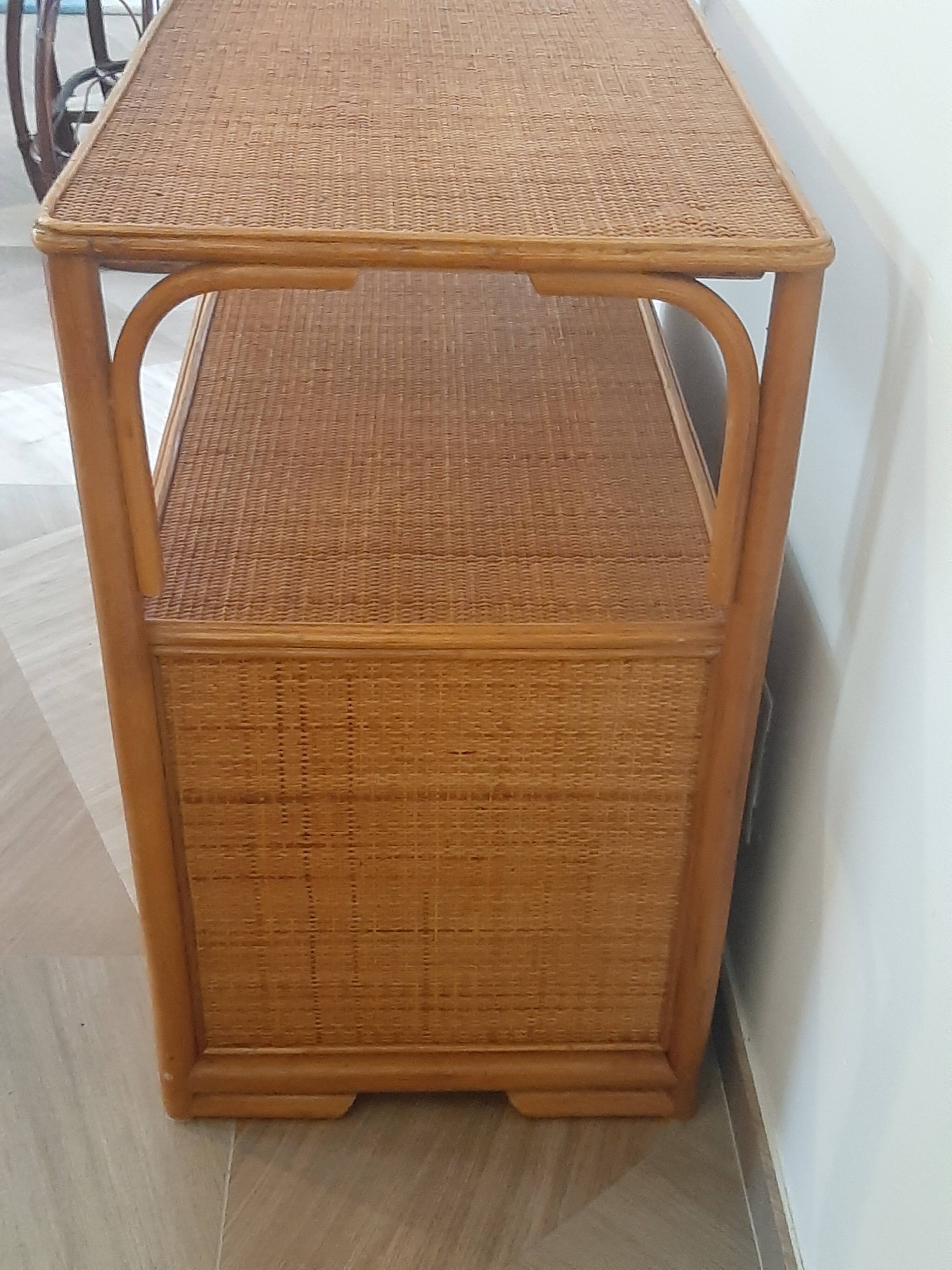 woven rattan chest of drawers - 2 drawers