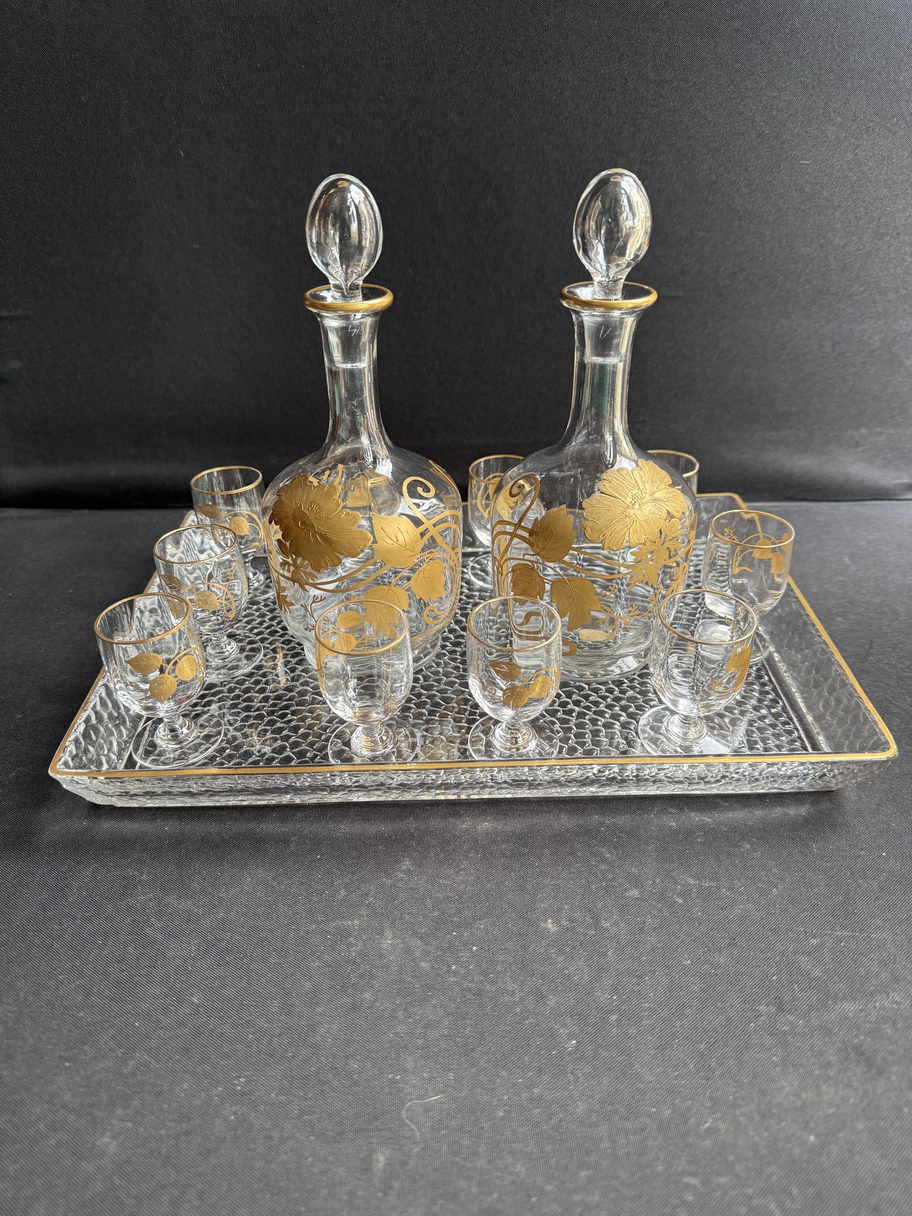 Golden liqueur service - Baccarat