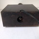 Vintage lamp in exotic wood and stainless steel c.1970