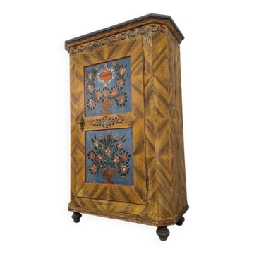 Painted Folk Art Bridal Cabinet 1846