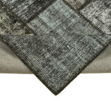 Tapis turc surteint fait à la main 176 cm x 242 cm tapis patchwork noir