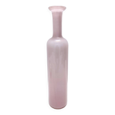Vase bouteille en verre de Murano rose avec feuille d'or par Salviati, Italie