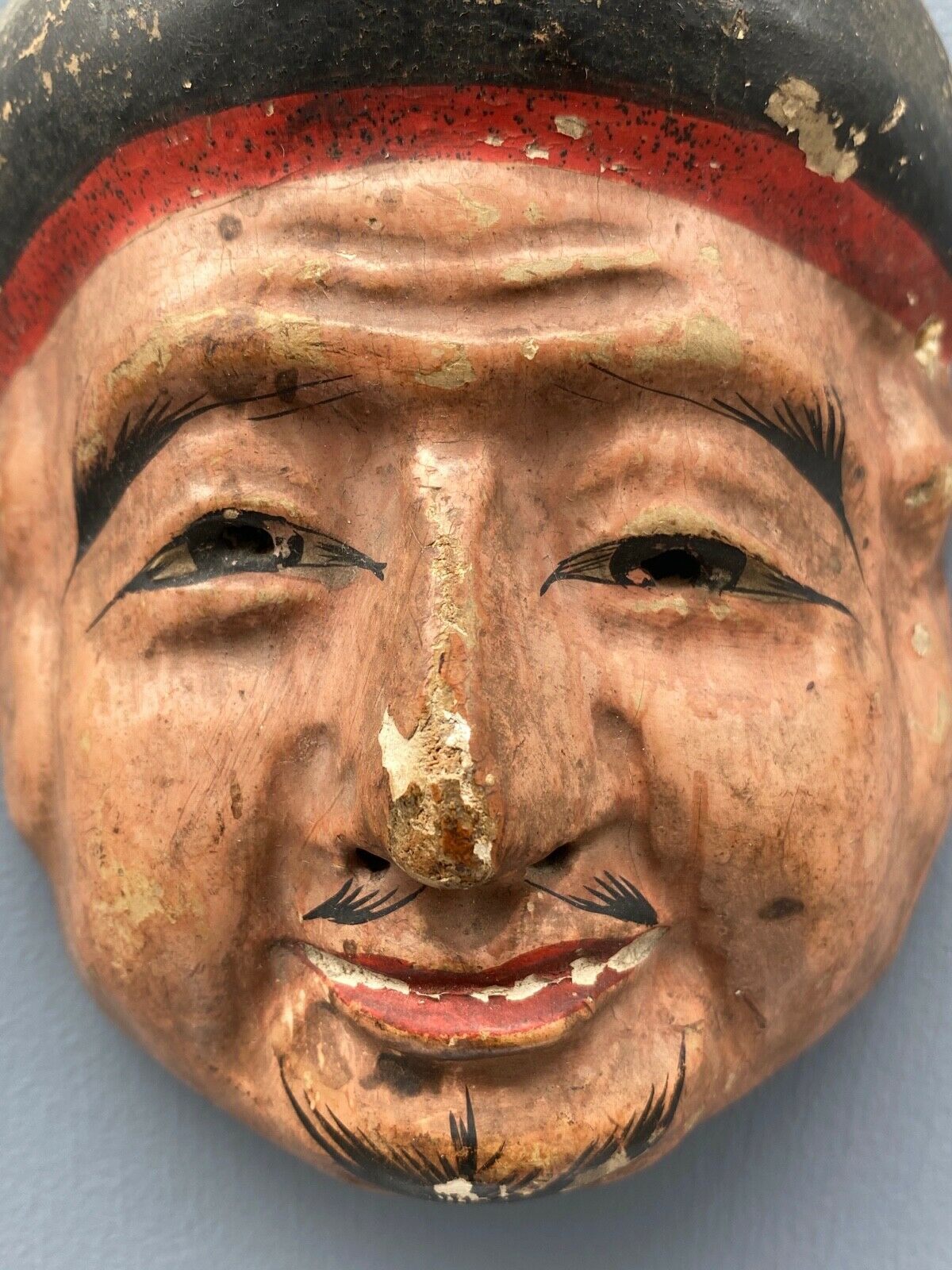 MINIATURE MASK JAPAN SIGN PERIOD EDO XIXTH CARVED WOOD