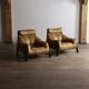 Percival Lafer MP-81 lounge chairs in yellow leather, Brazil 1970s
