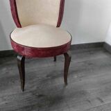 Vintage white and burgundy club chair