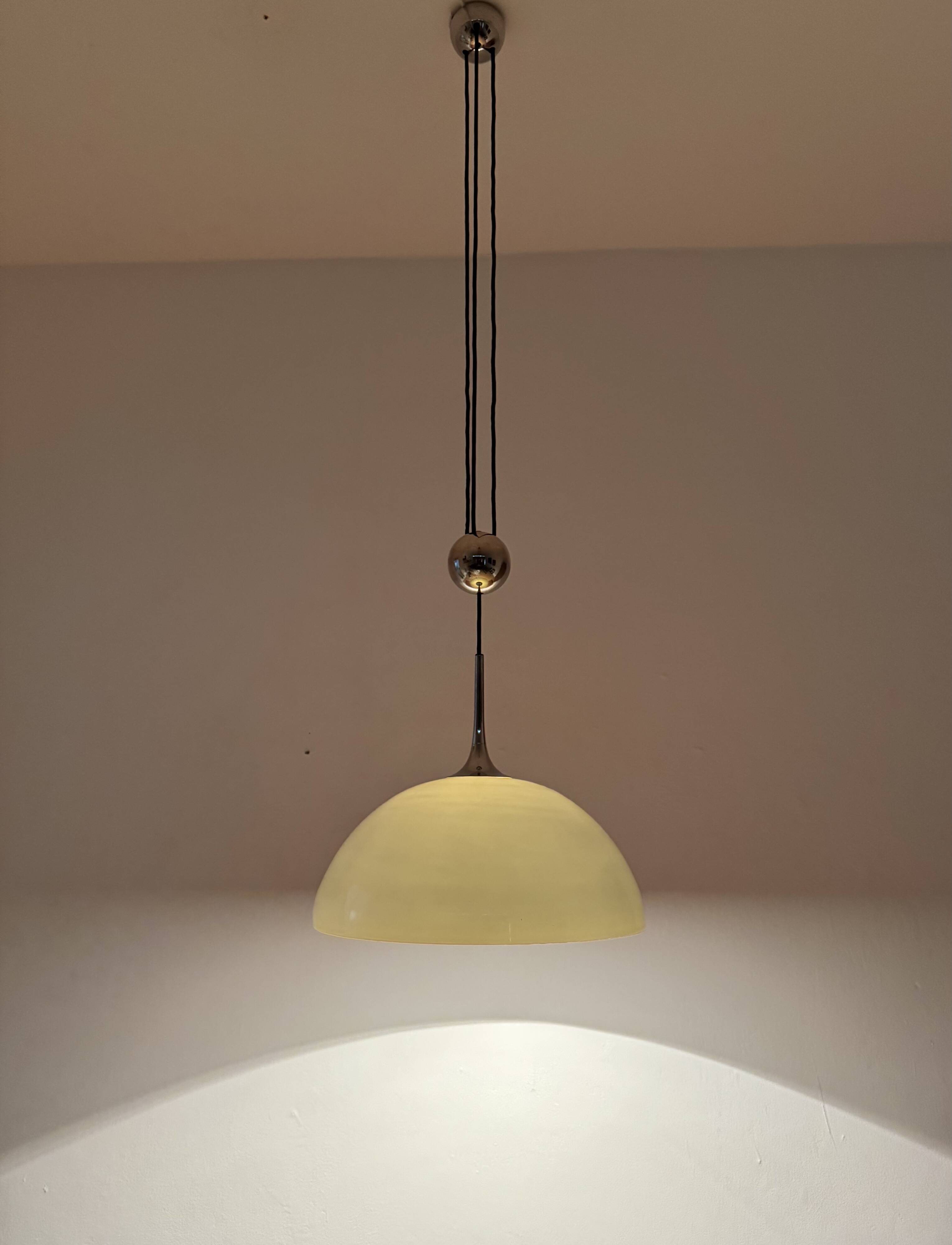 Adjustable Posa Pendant Lamp with Porcelain Shade by Florian Schulz