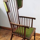 Spindle back arm chair with wings Arts and crafts style 1900s