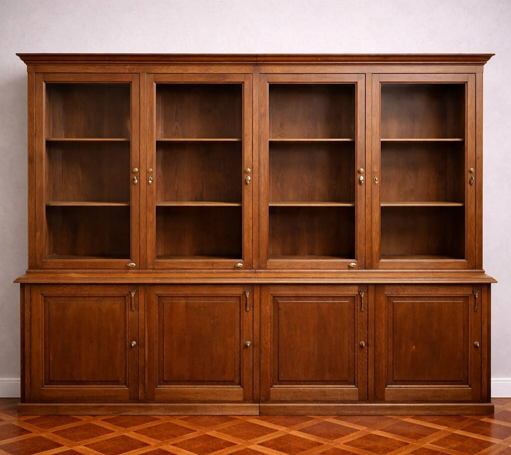 Very large oak shop library – late 19th century, Napoleon III
