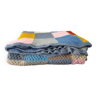 Large Vintage Granny Crochet Blanket