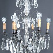 Important bronze chandelier, Baccarat crystal, Louis XV style, 1900.