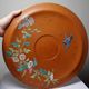 Large clay/terracotta dish with Japanese-style glazing, Art Nouveau.