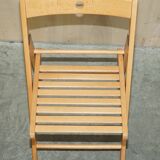 Set of 4 folding steamer chairs in oak from around 1940.