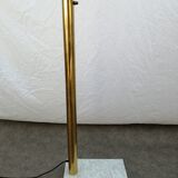 Floor lamp arc 3 globes, Space age in brass and marble by Goffredo Reggiani 1960