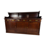 Early 20th-century English mahogany dresser / sideboard – brass campaign hardware