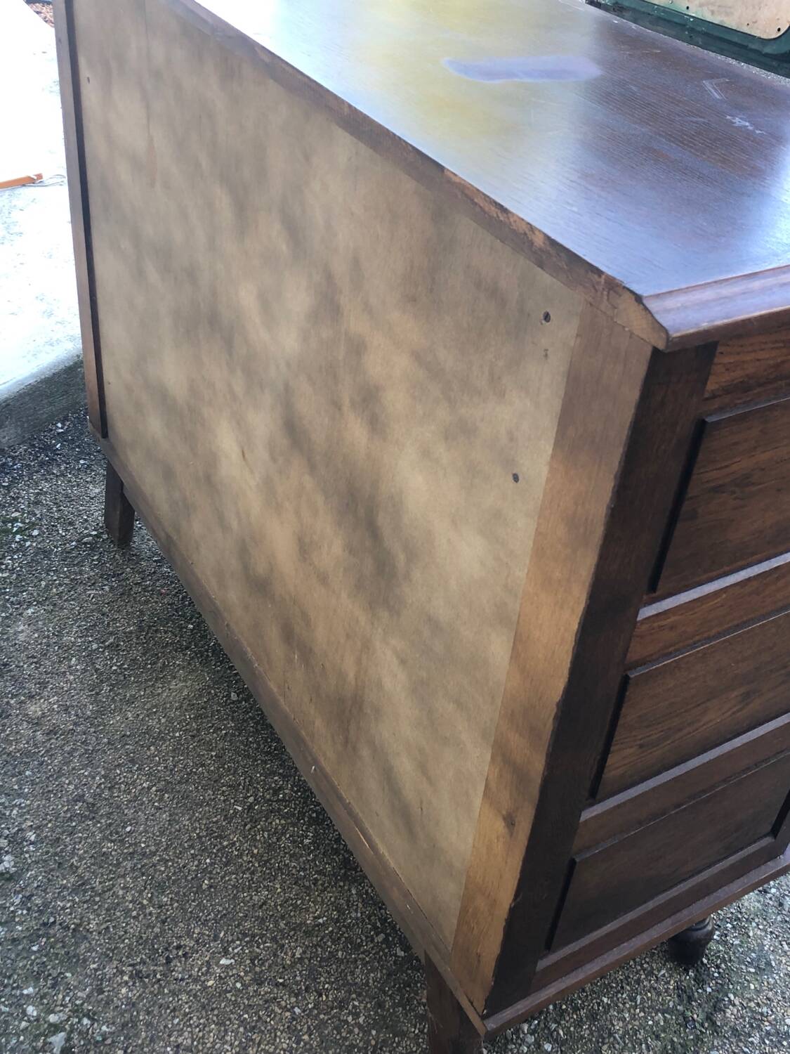 Antique solid wood sideboard with drawers and two doors