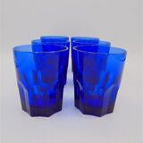 Set of 6 blue glass