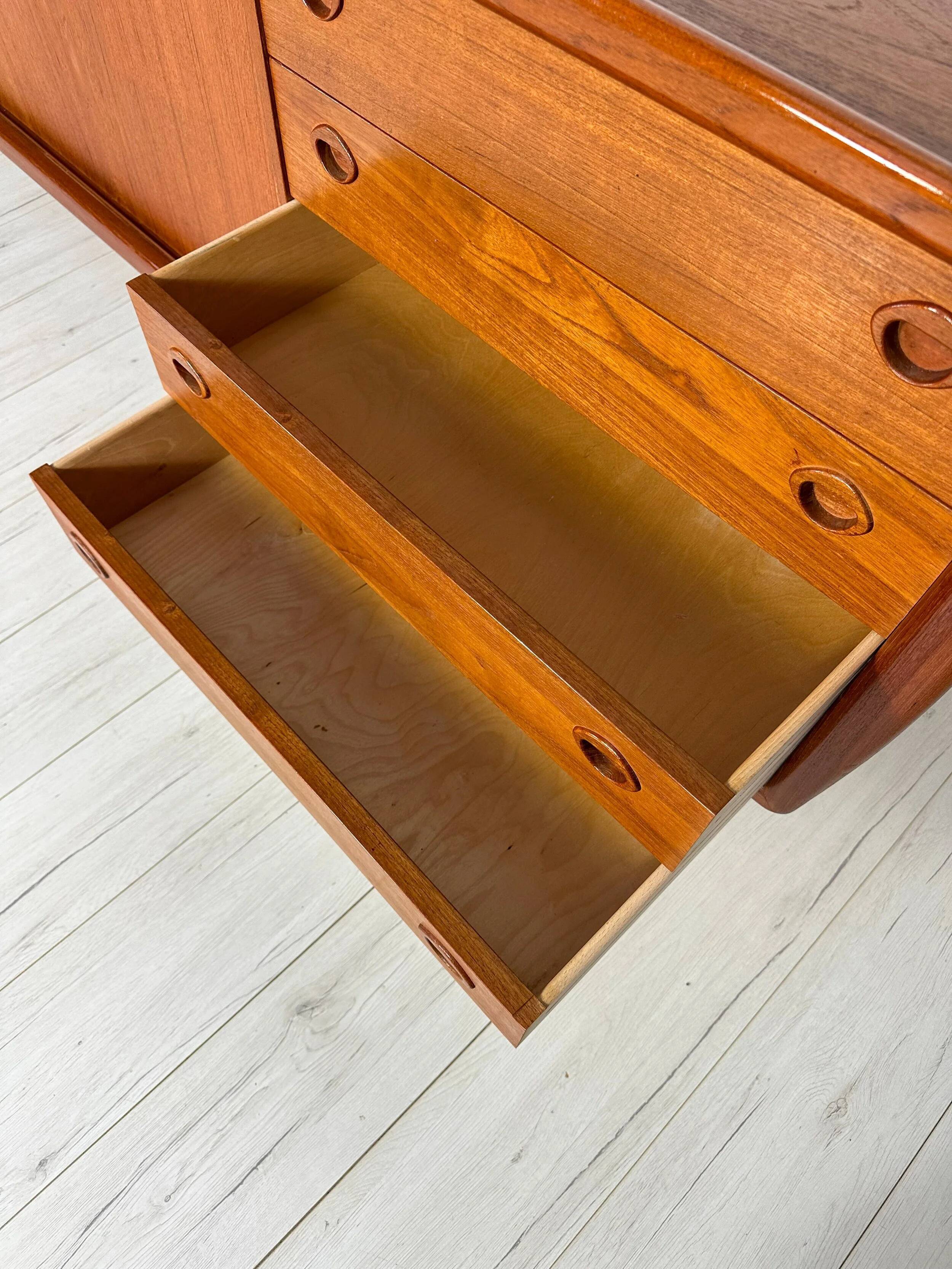 1960s Vintage Mid-Century Danish Teak Sideboard by H.P. Hansen