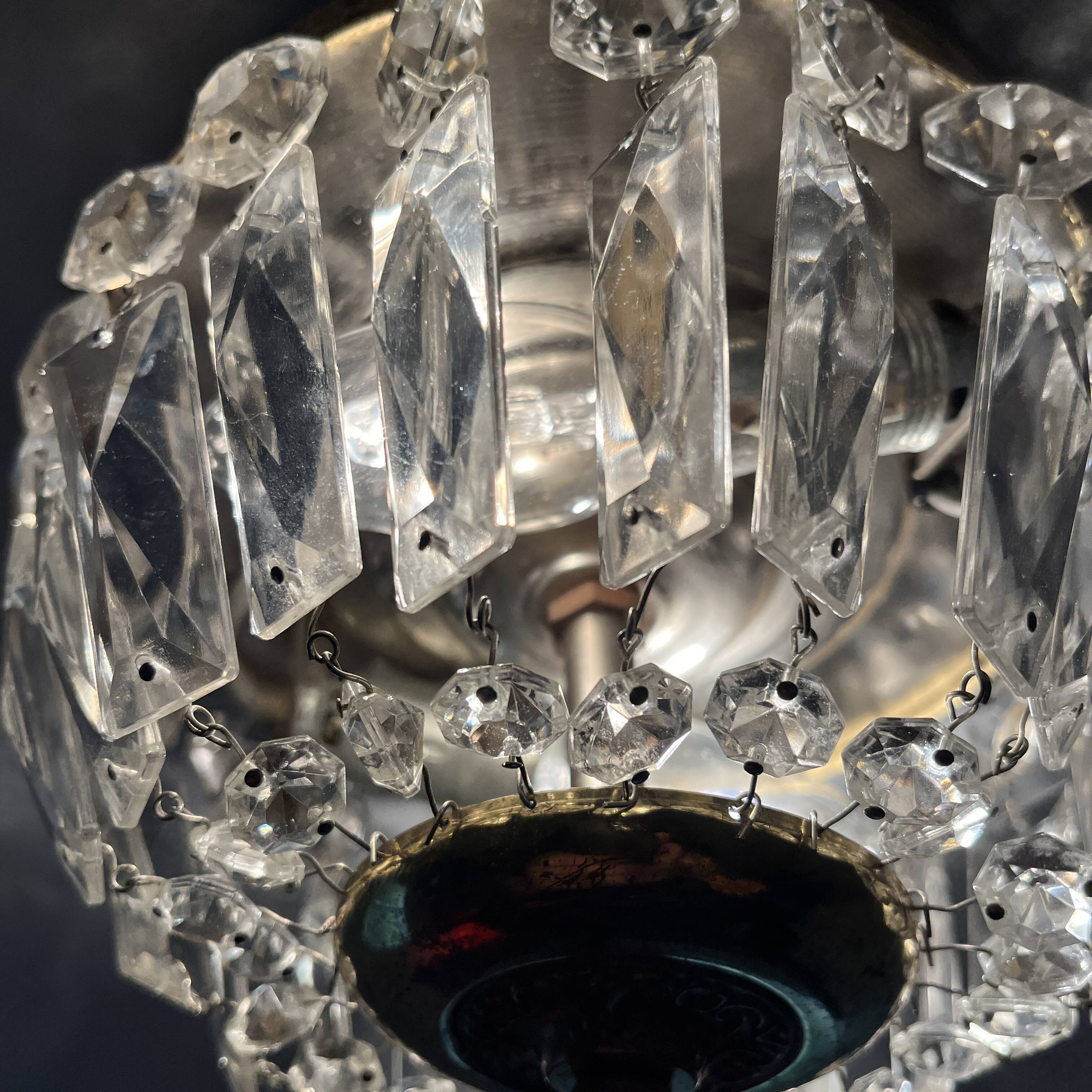 Deknudt 2-light golden brass glass pendant basket ceiling light