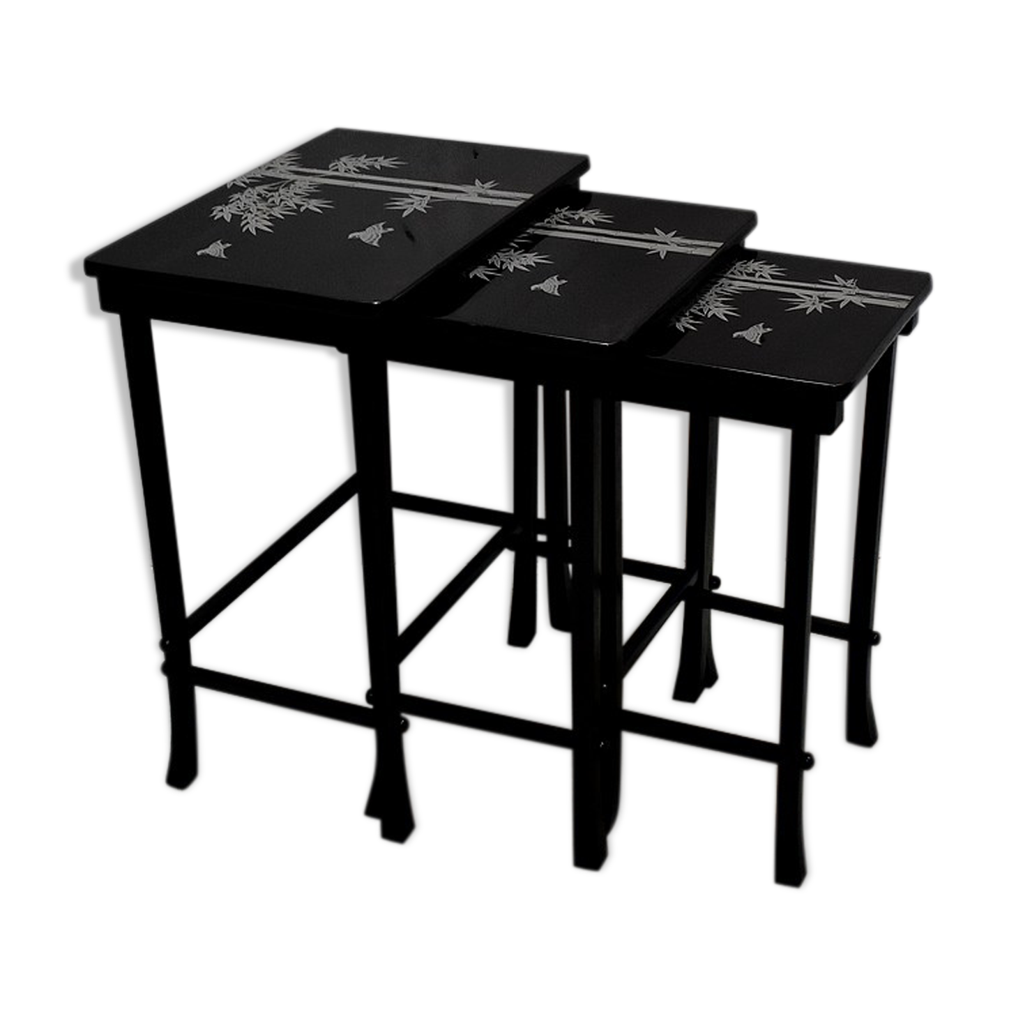 Chinese pull out tables in lase black