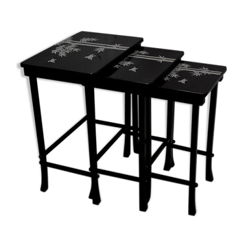 Chinese pull out tables in lase black