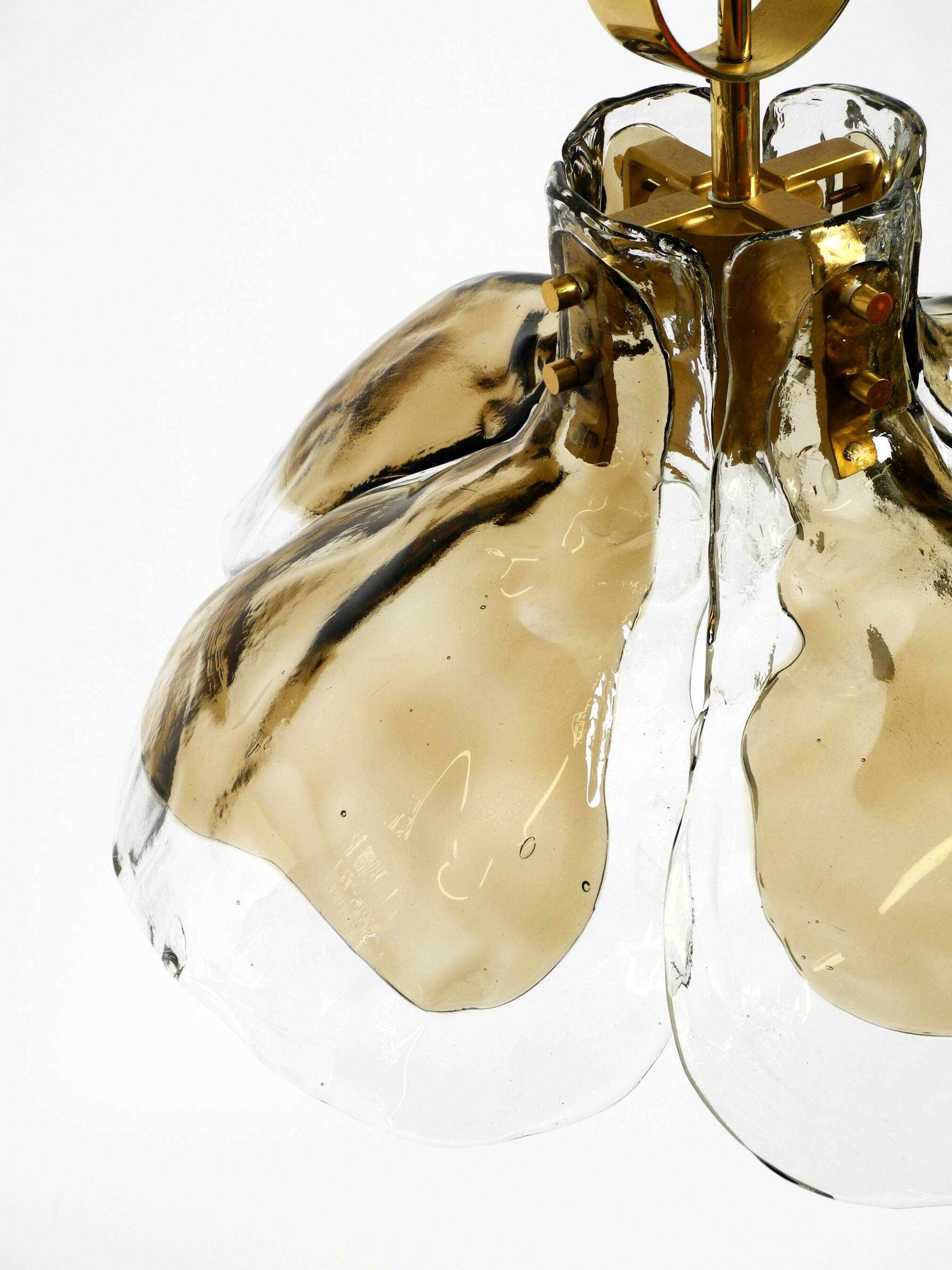 Beautiful 1960s J.T. Kalmar Franken heavy Murano glass floral ceiling lamp